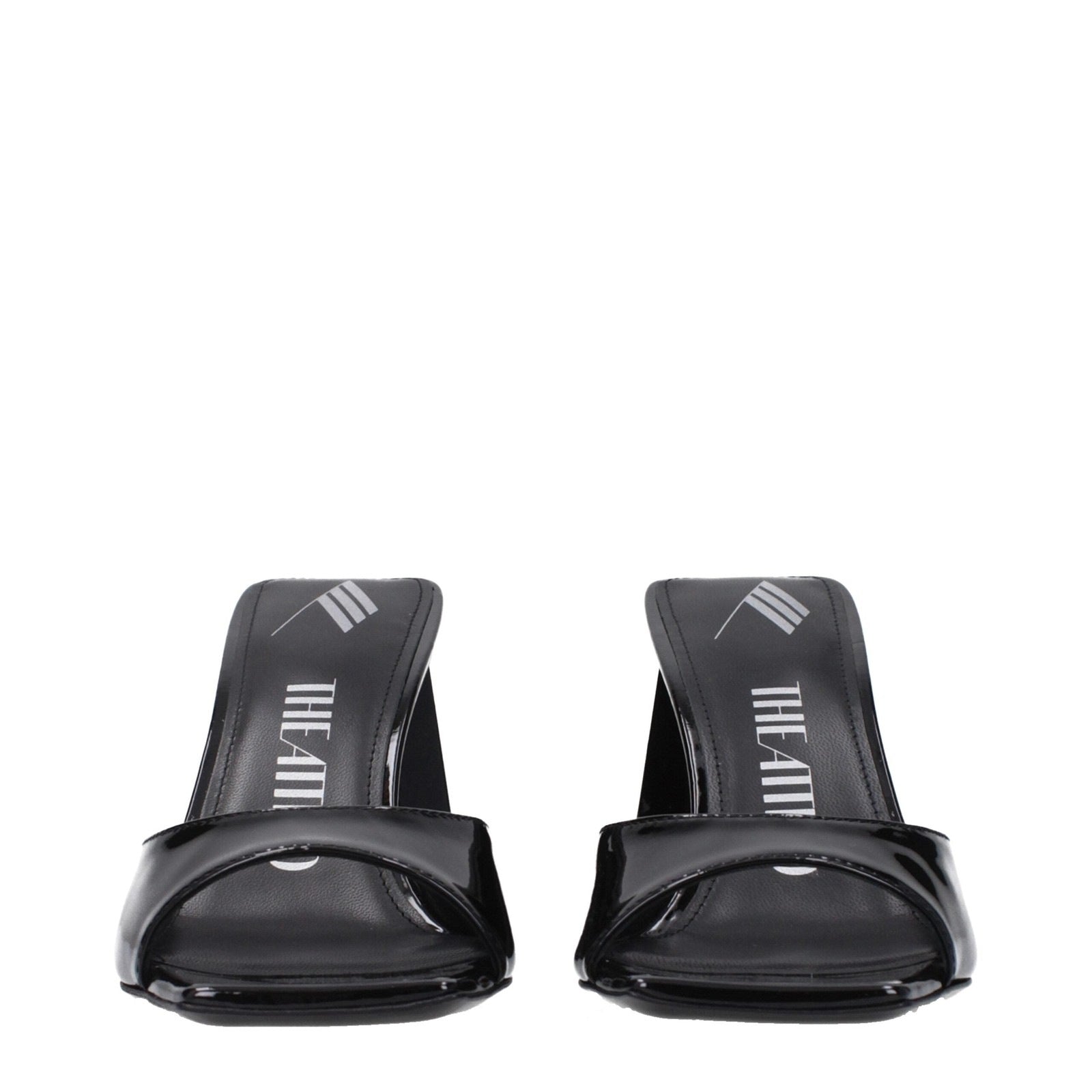 The Attico Black Leather Sandal