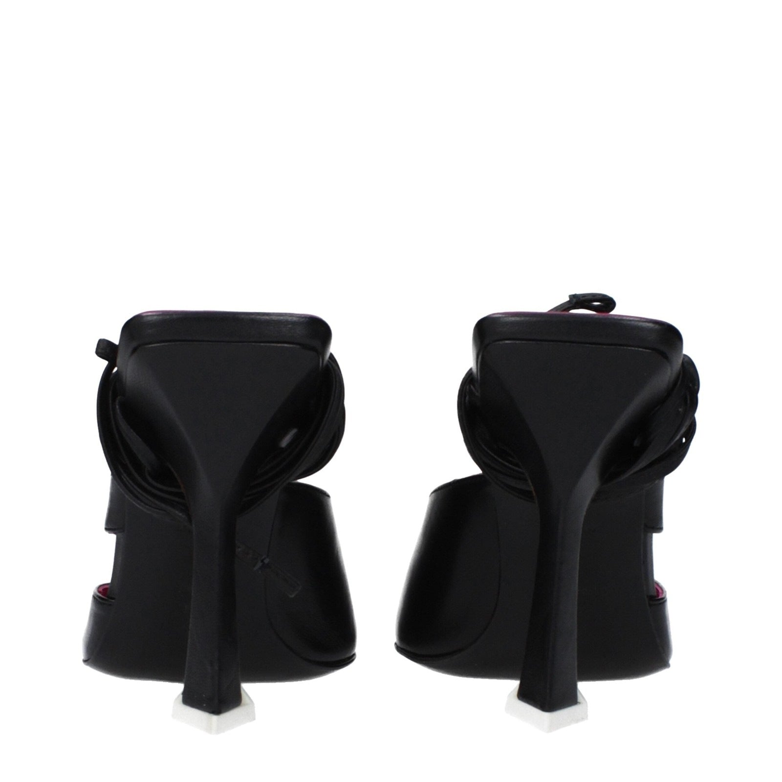 The Attico Black Leather Sandal