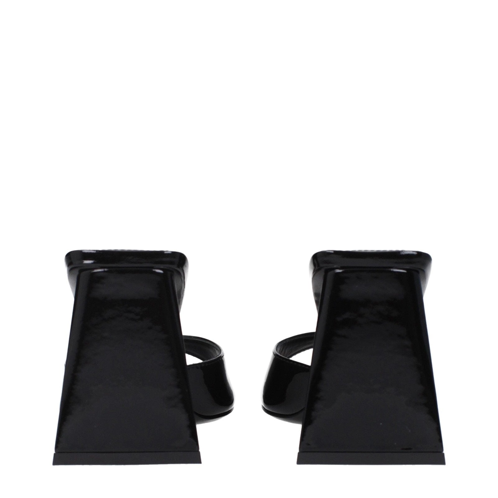 The Attico Black Leather Sandal