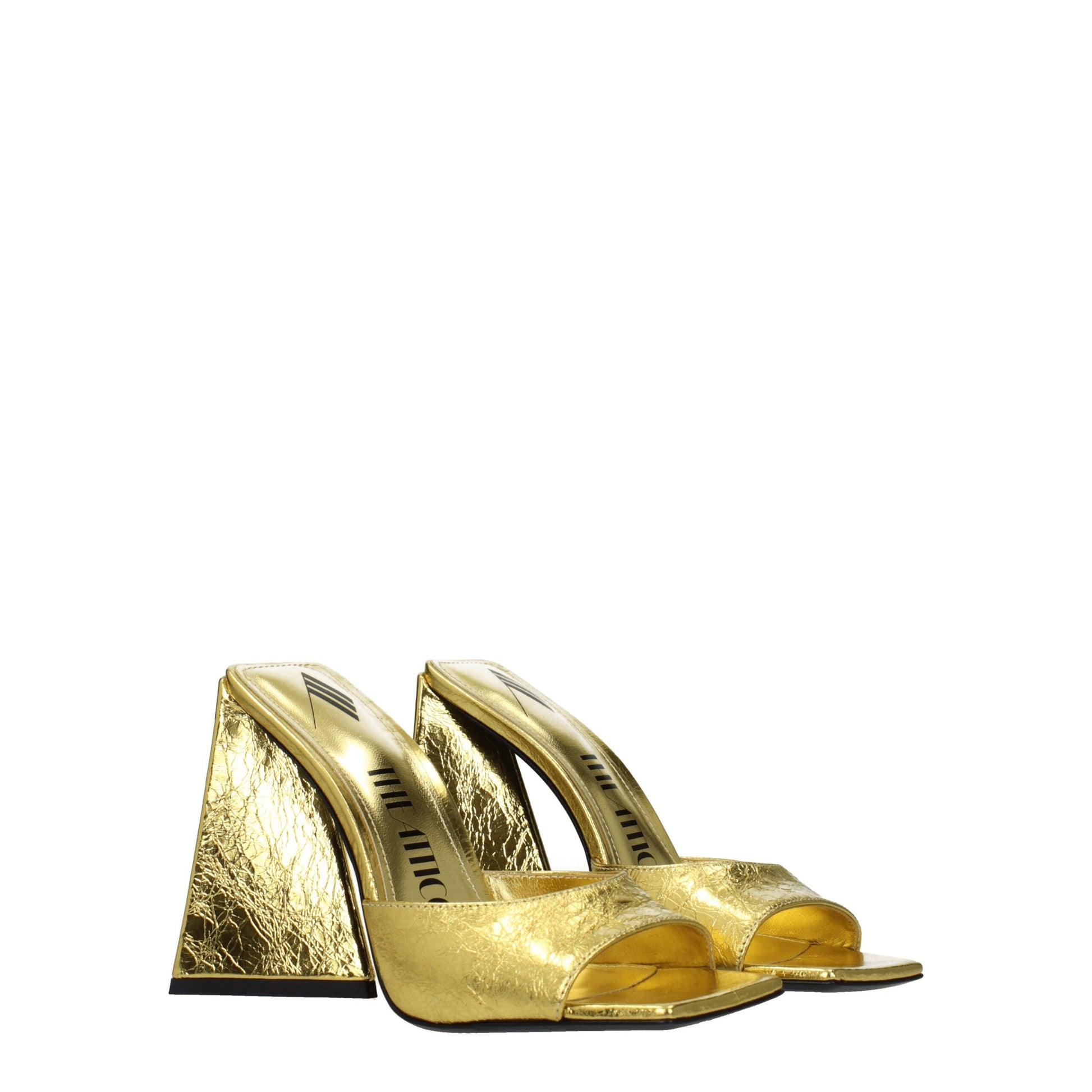 The Attico Gold Leather Sandal