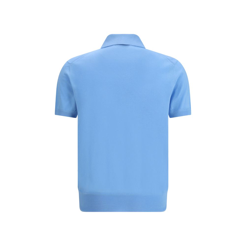 Tom Ford Light Blue Cotton Polo Shirt