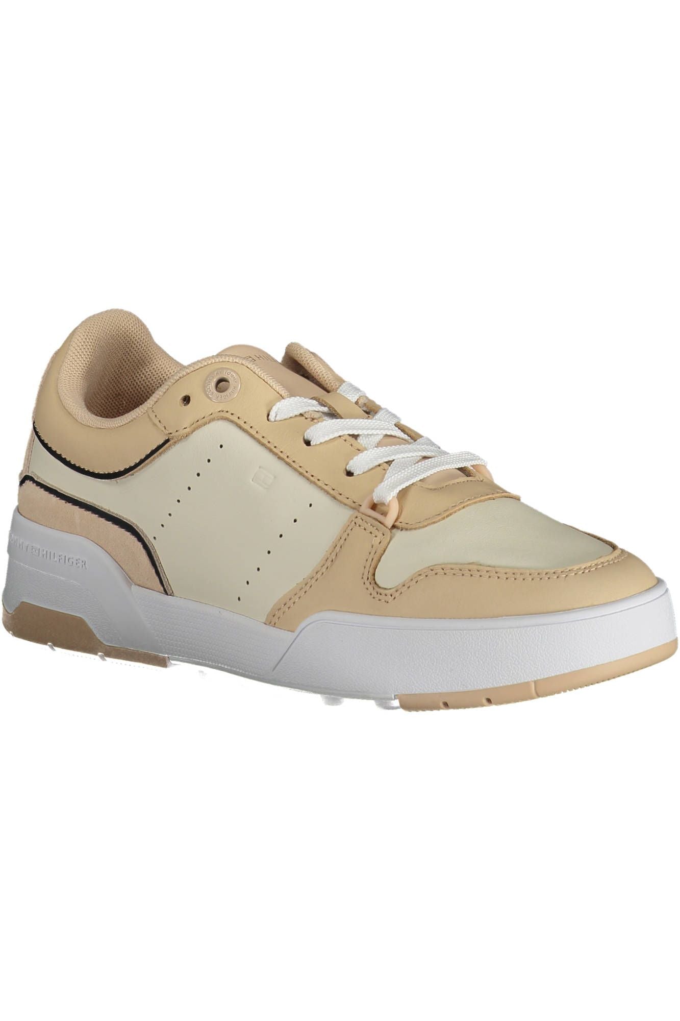 Tommy Hilfiger Beige Leather Women Sneaker