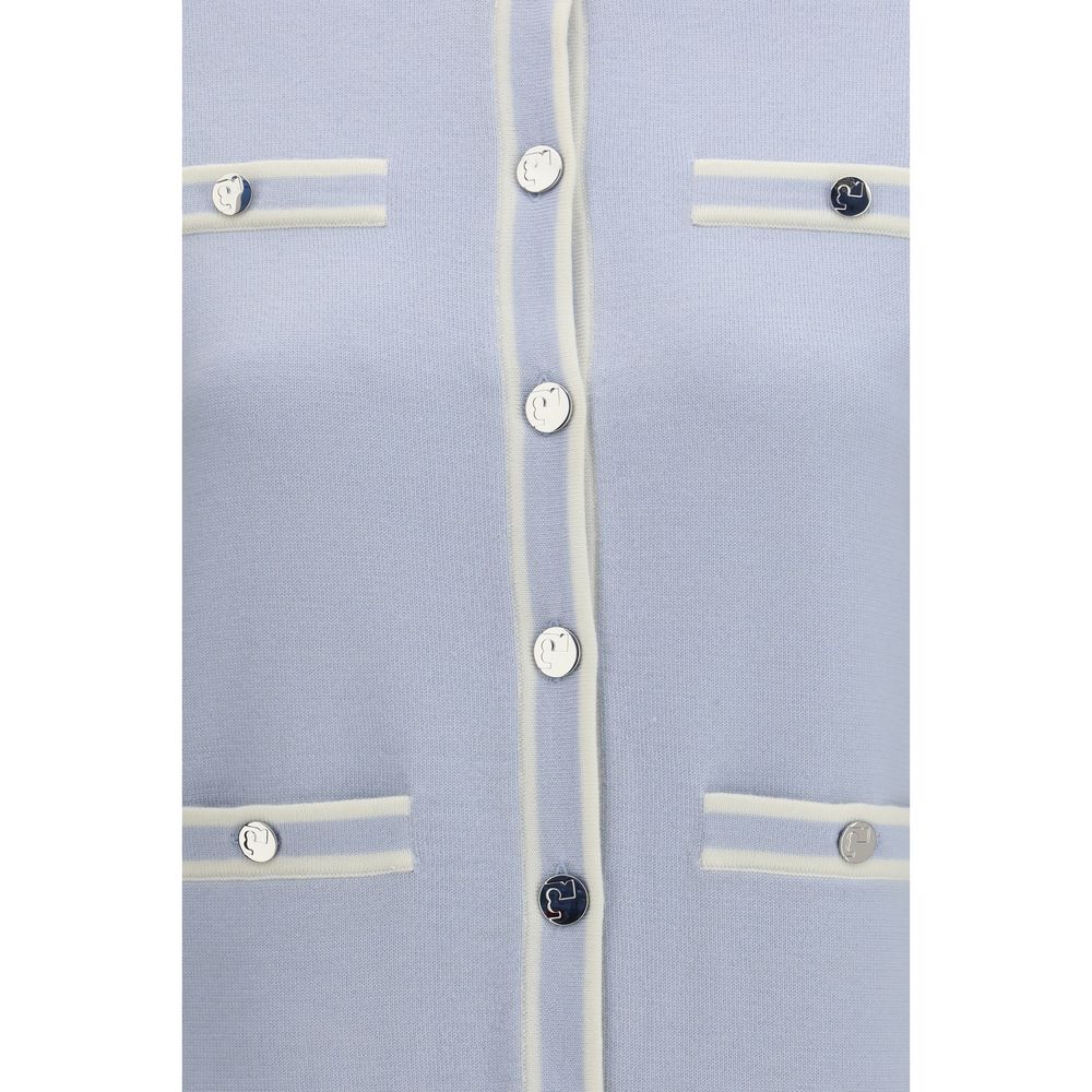 Tory Burch Blue Wool Cardigan