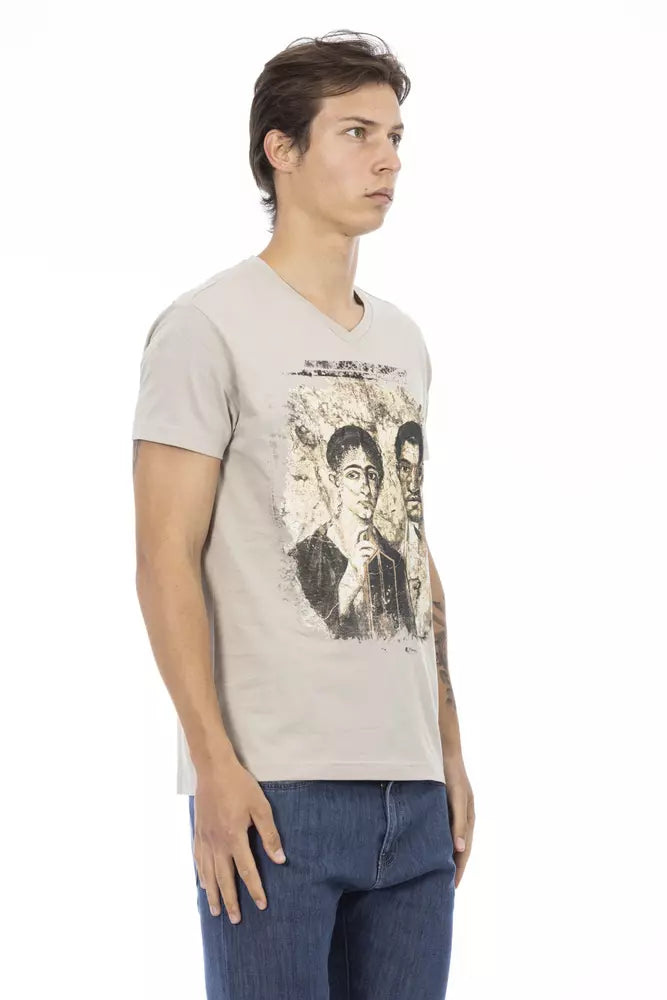 Trussardi Action Beige Cotton Men T-Shirt