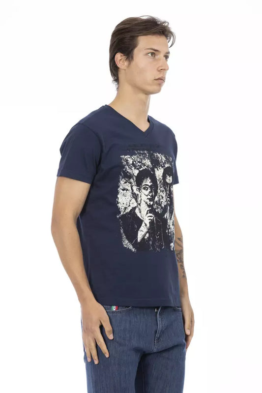 Trussardi Action Blue Cotton Men T-Shirt