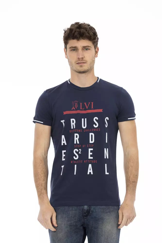 Trussardi Action Blue Cotton Men T-Shirt