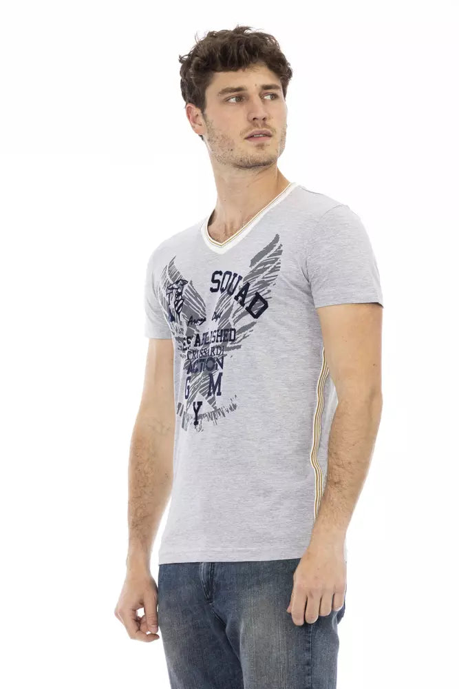 Trussardi Action Gray Cotton Men T-Shirt