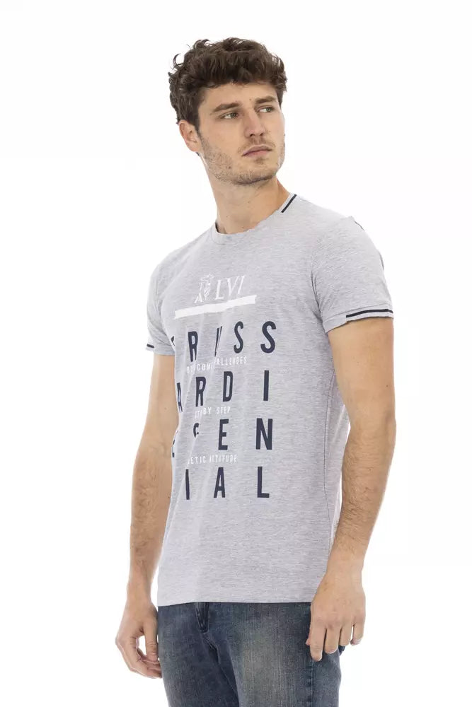 Trussardi Action Gray Cotton Men T-Shirt