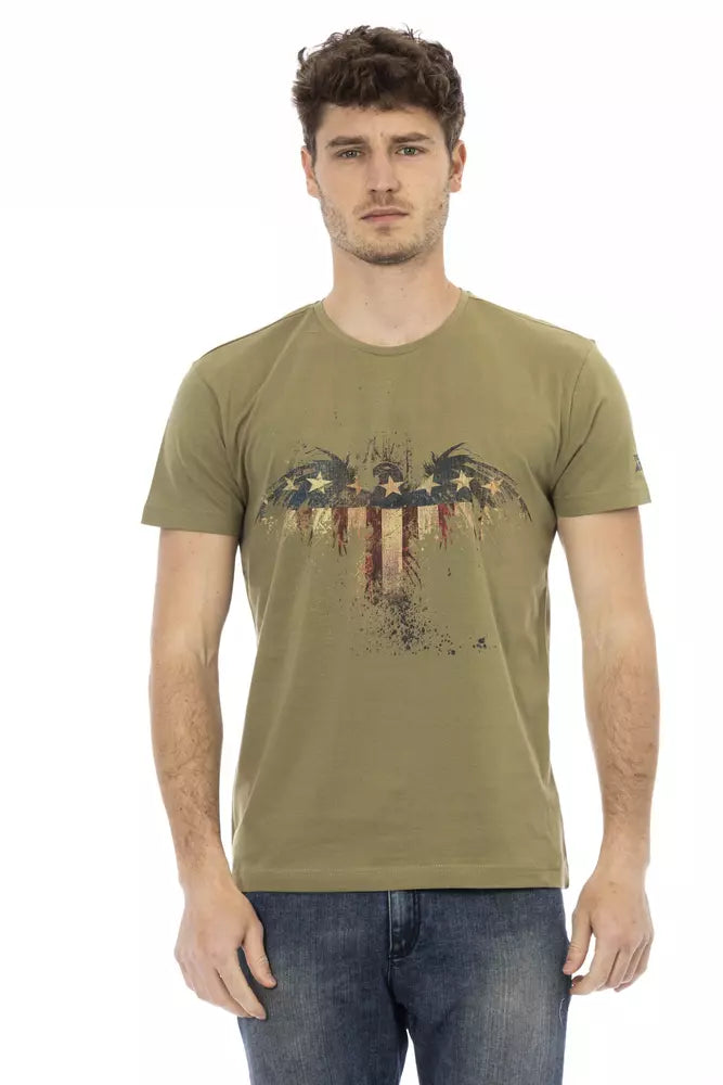 Trussardi Action Green Cotton Men T-Shirt