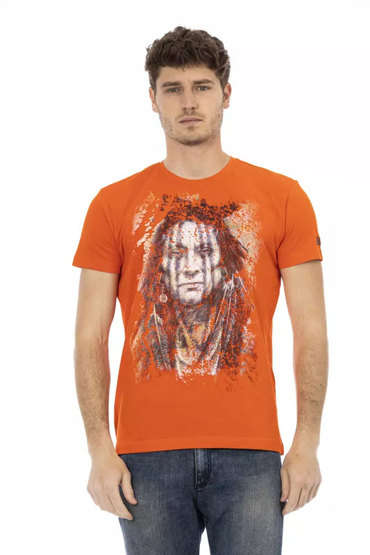 Trussardi Action Orange Cotton Men T-Shirt