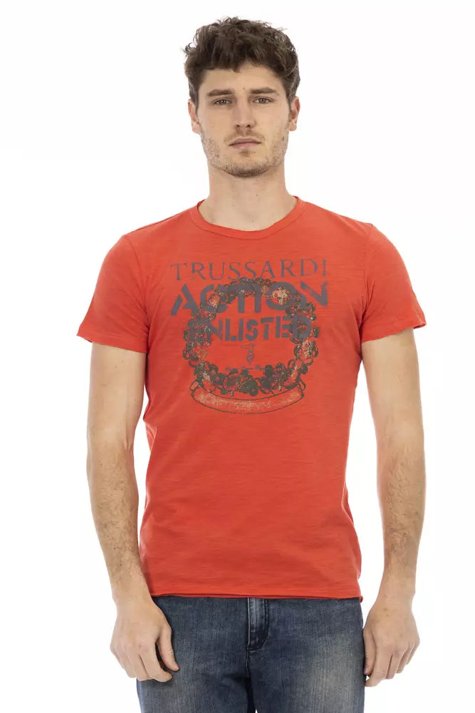 Trussardi Action Red Cotton Men TShirt