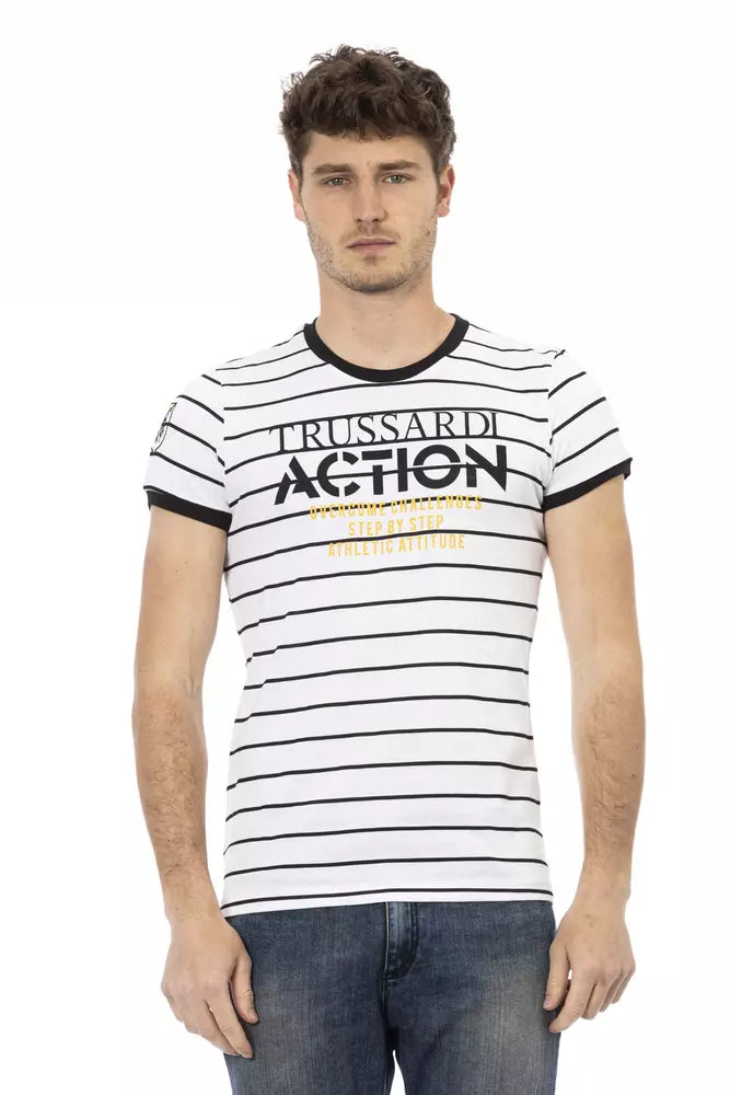 Trussardi Action White Cotton Men TShirt