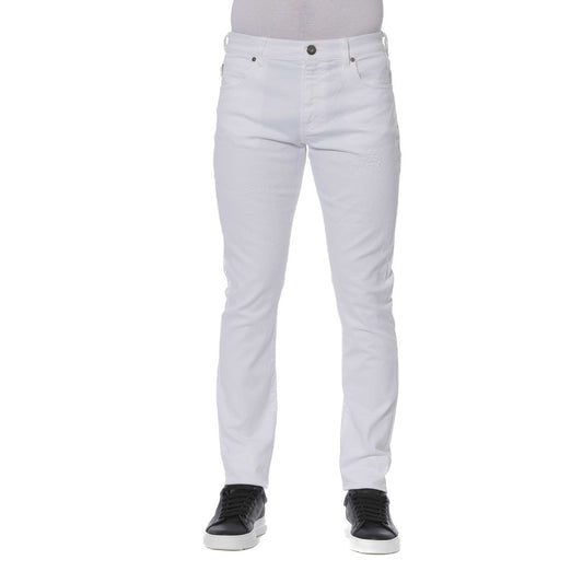 Trussardi Jeans White Cotton Men Jeans