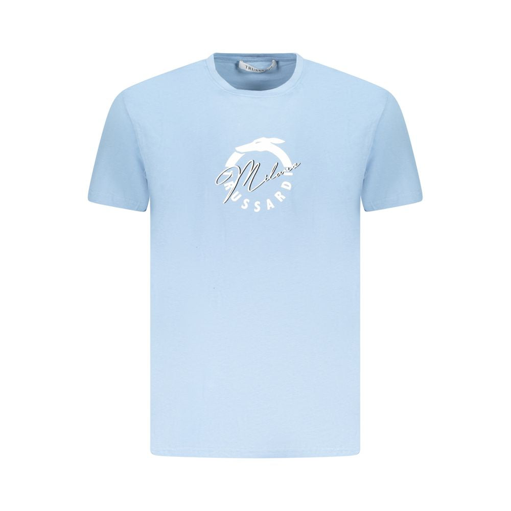 Trussardi Light Blue Cotton Men T-Shirt