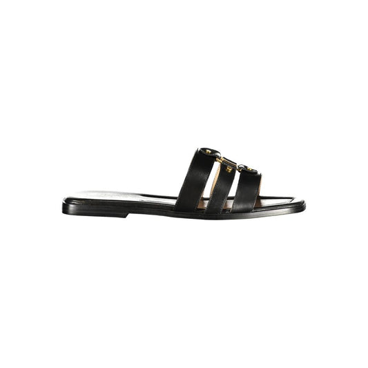 Twinset Black Leather Women Sandal
