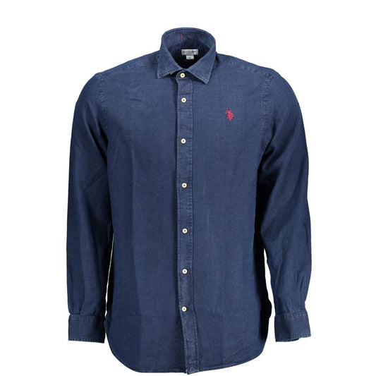 U.S. POLO ASSN. Blue Cotton Men Shirt