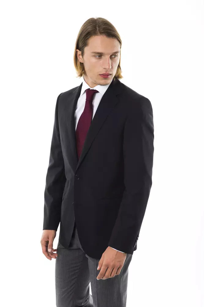 Uominitaliani Black Wool Mens Blazer