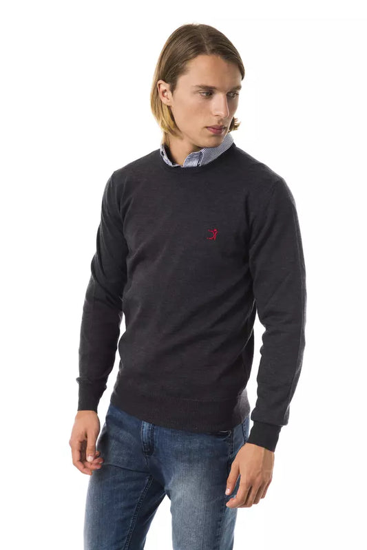 Uominitaliani Gray Merino Men Sweater