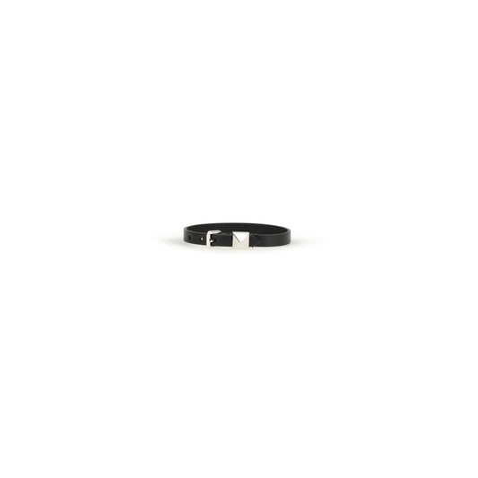Valentino Garavani Black Calf Leather Bos Taurus Bracelet