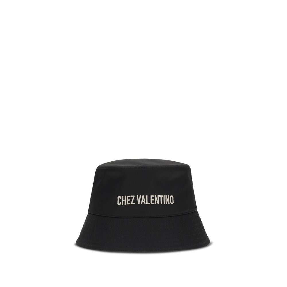 Valentino Garavani Black Cotton Bucket Hat