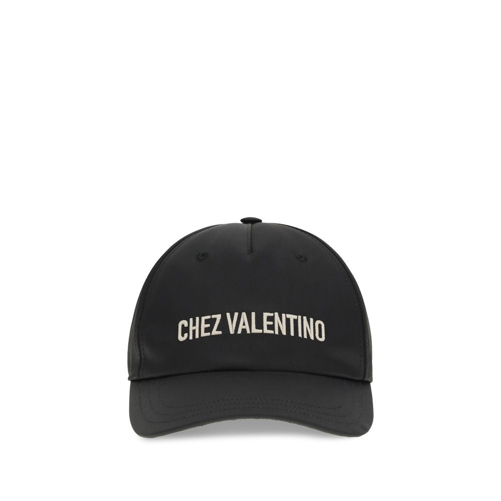 Valentino Garavani Black Cotton Cap Baseball Hat