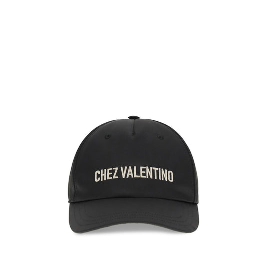 Valentino Garavani Black Cotton Cap Baseball Hat