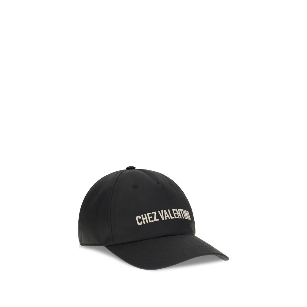 Valentino Garavani Black Cotton Cap Baseball Hat