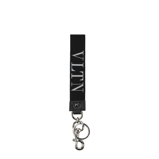 Valentino Garavani Black Fabric Keychains