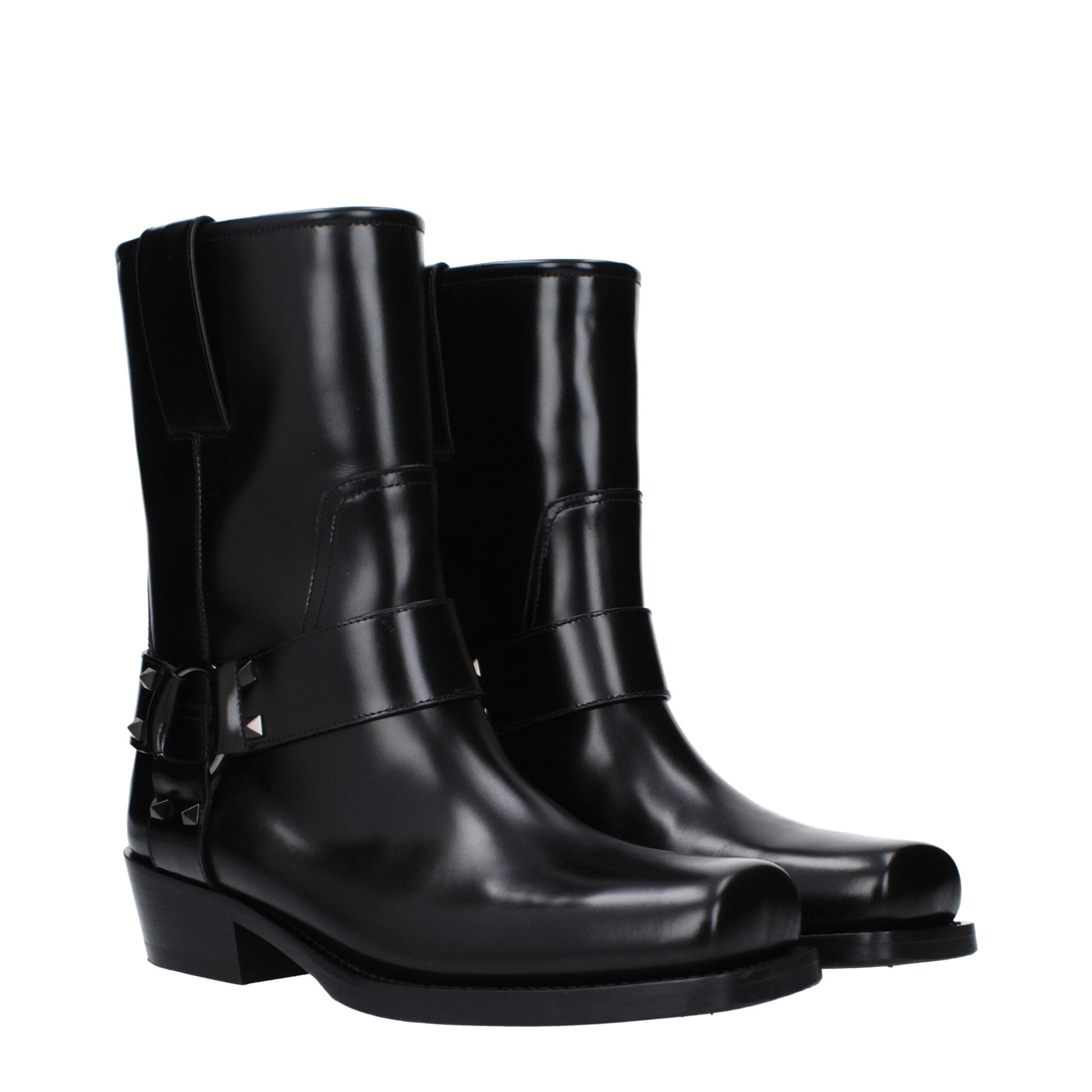 Valentino Garavani Black Leather Ankle