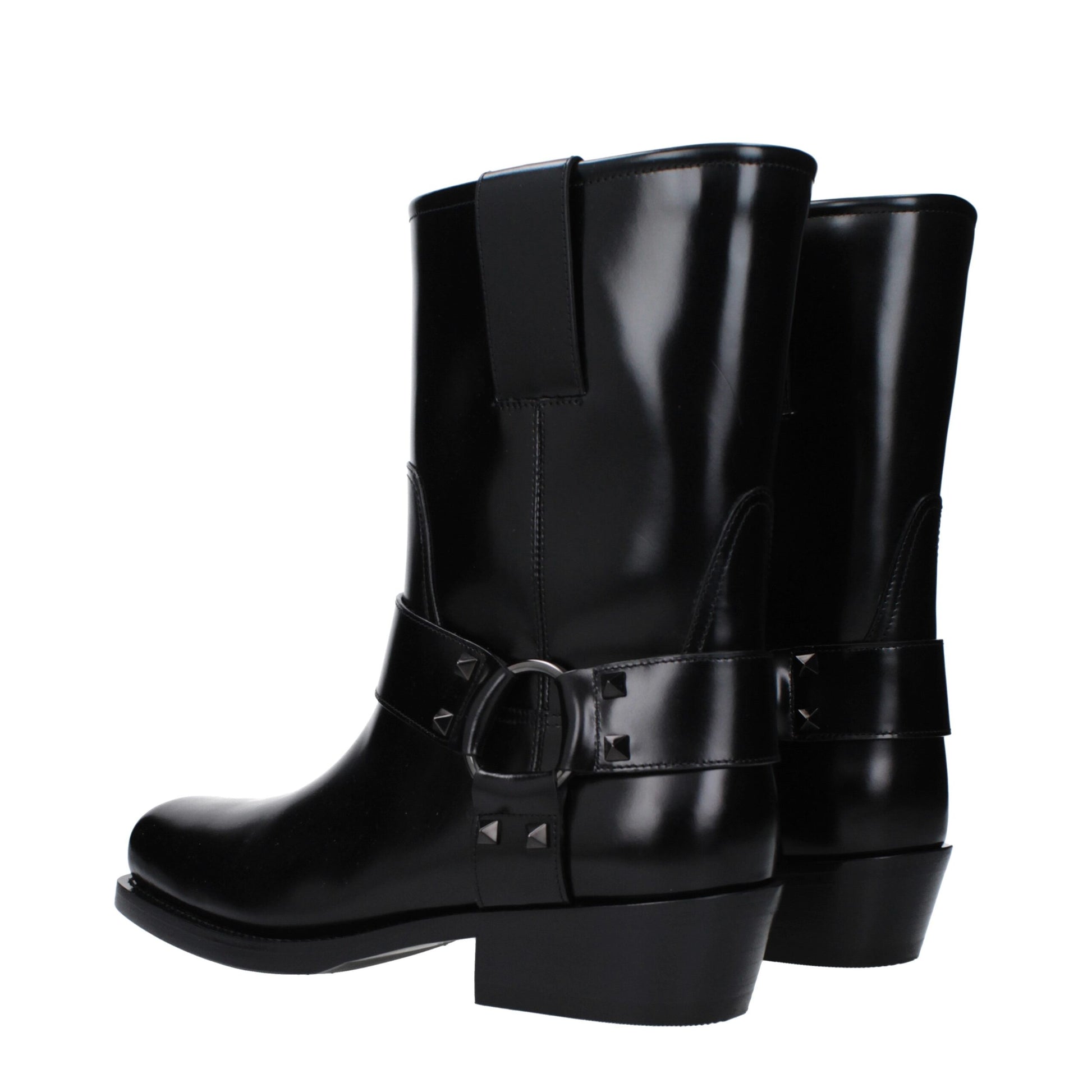 Valentino Garavani Black Leather Ankle