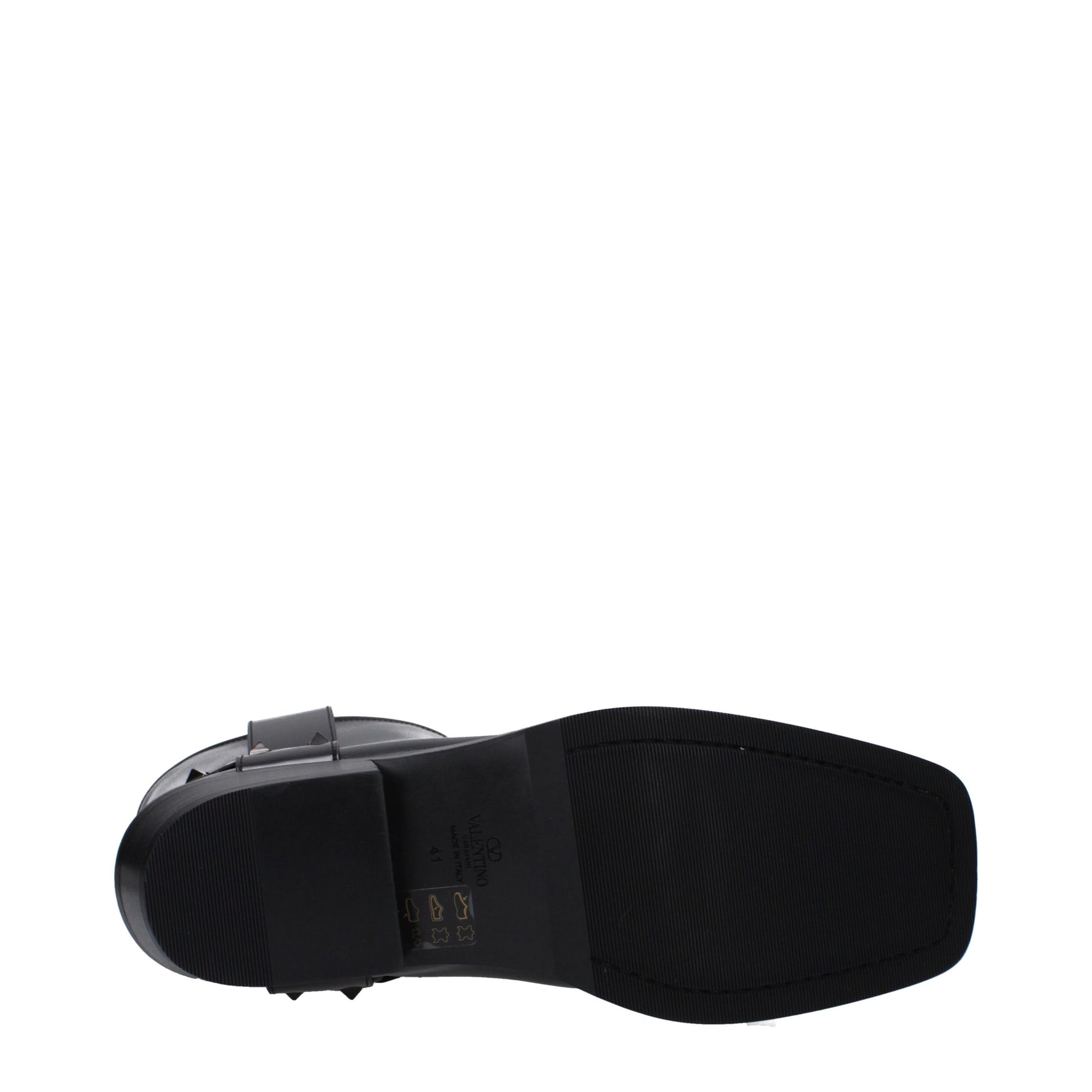 Valentino Garavani Black Leather Ankle