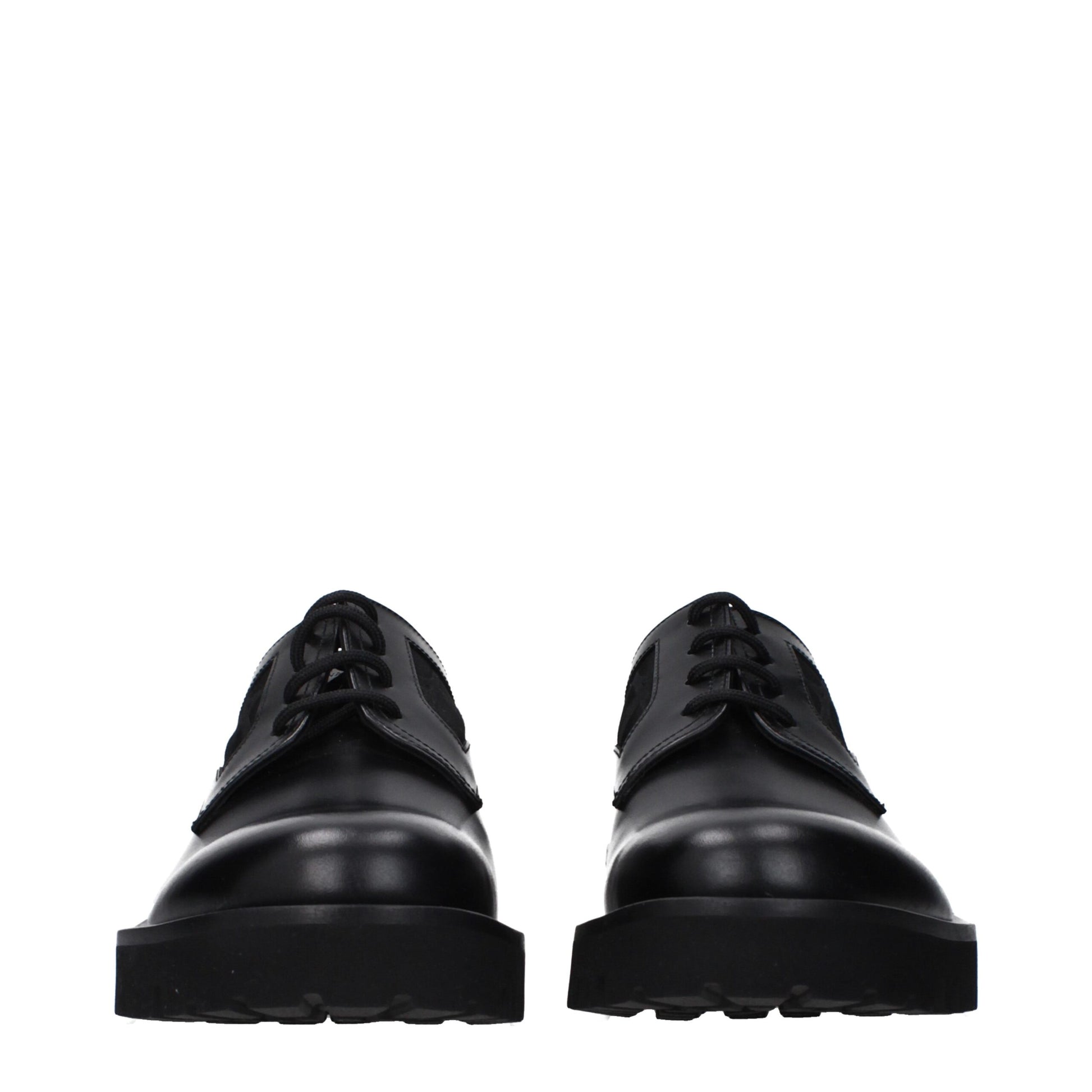 Valentino Garavani Black Leather Oxfords And Derbies