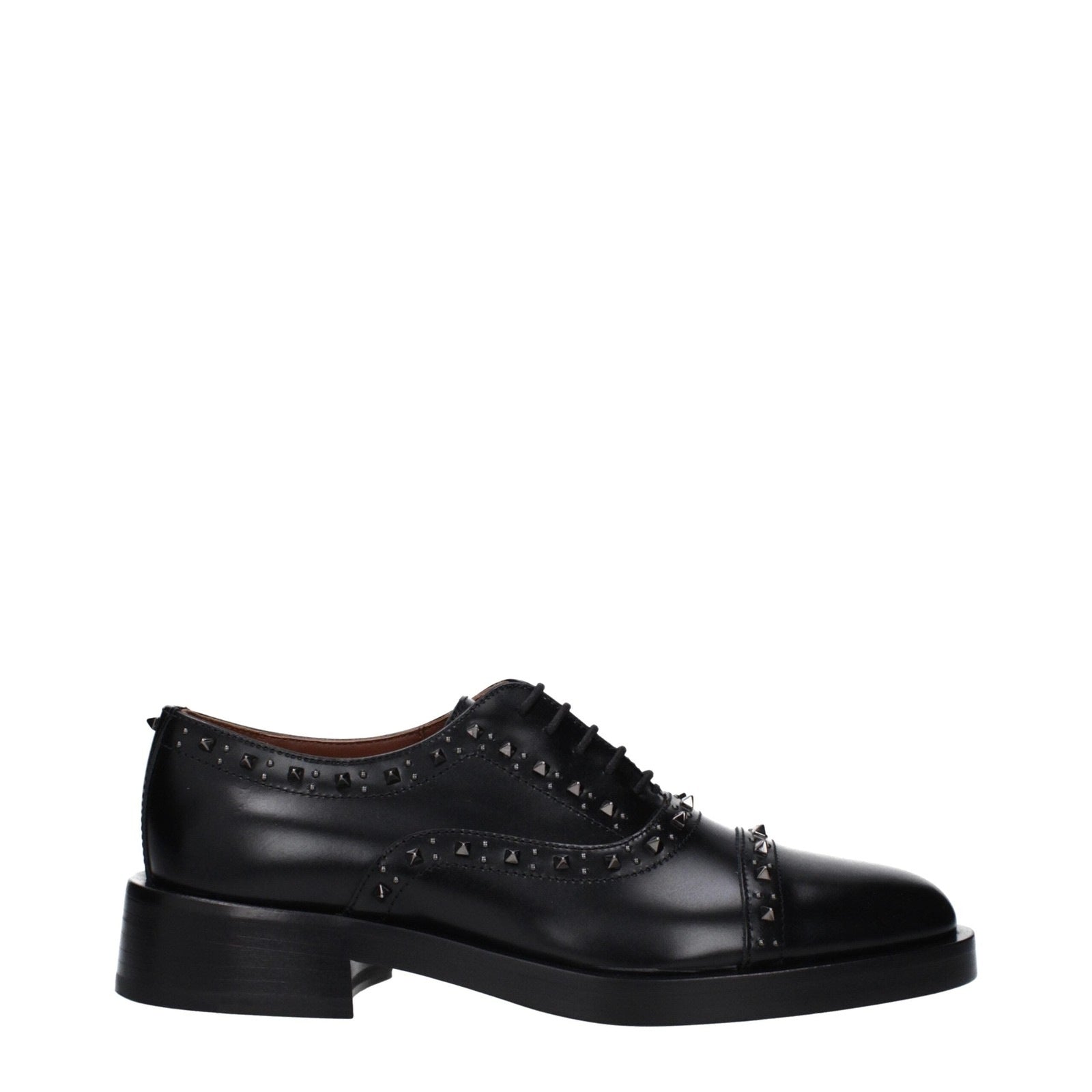 Valentino Garavani Black Leather Oxfords And Derby