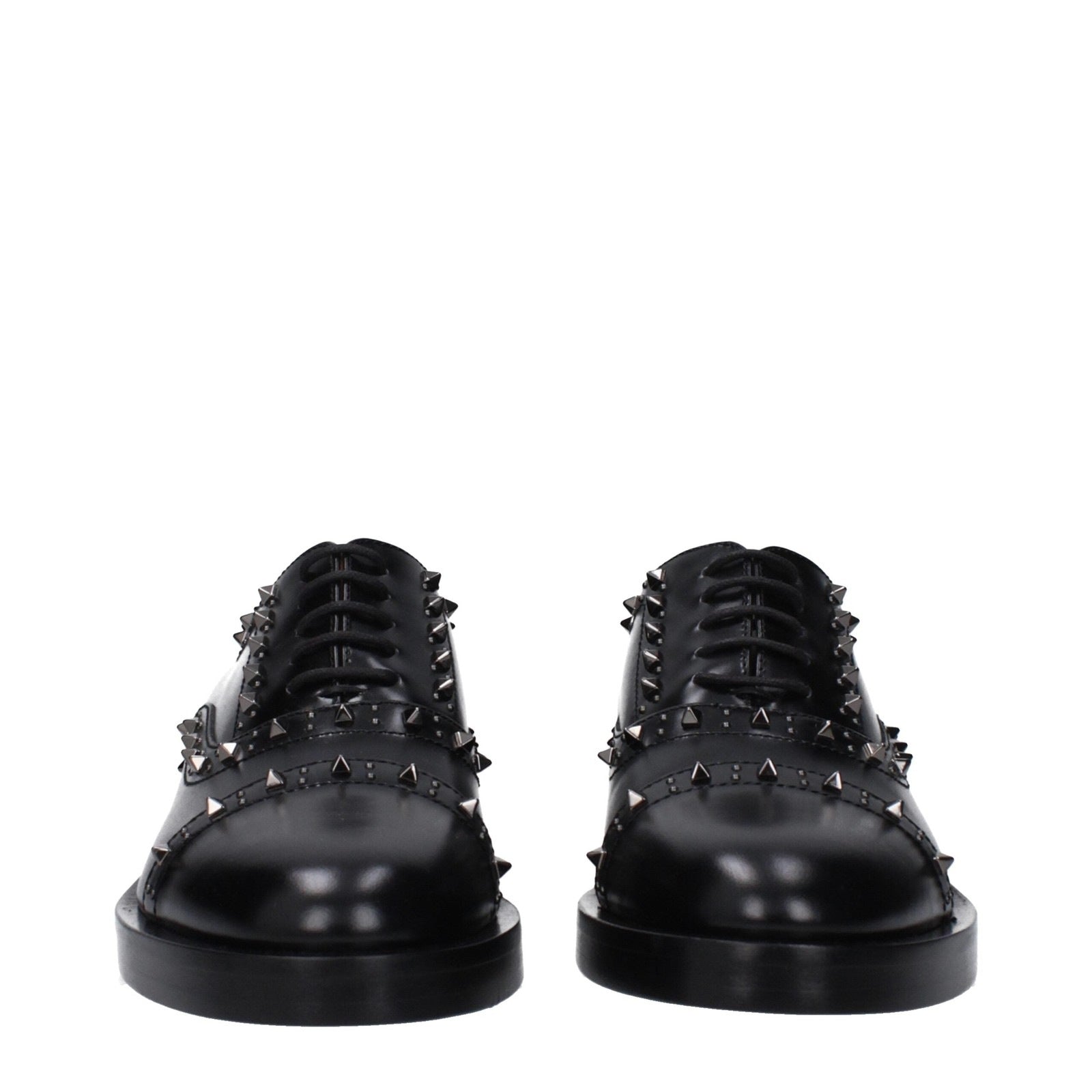 Valentino Garavani Black Leather Oxfords And Derby