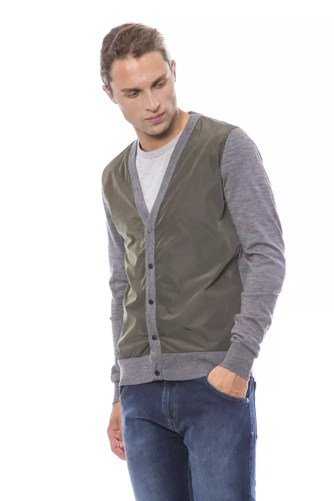 Verri Gray Wool Men Cardigan