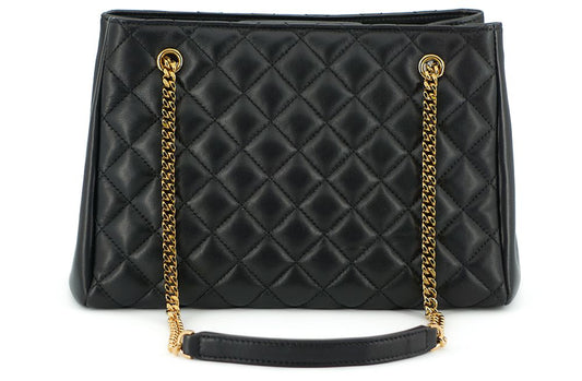 Versace Elegant Quilted Nappa Leather Tote Bag