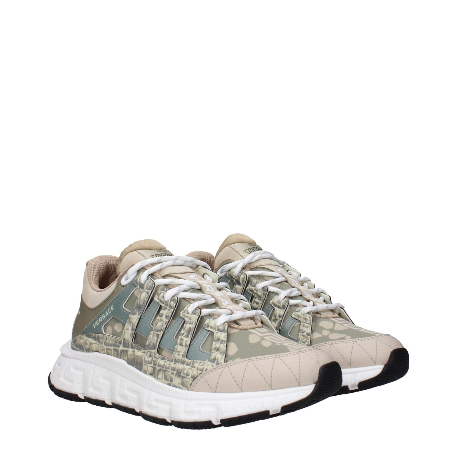 Versace Green Fabric Sneakers