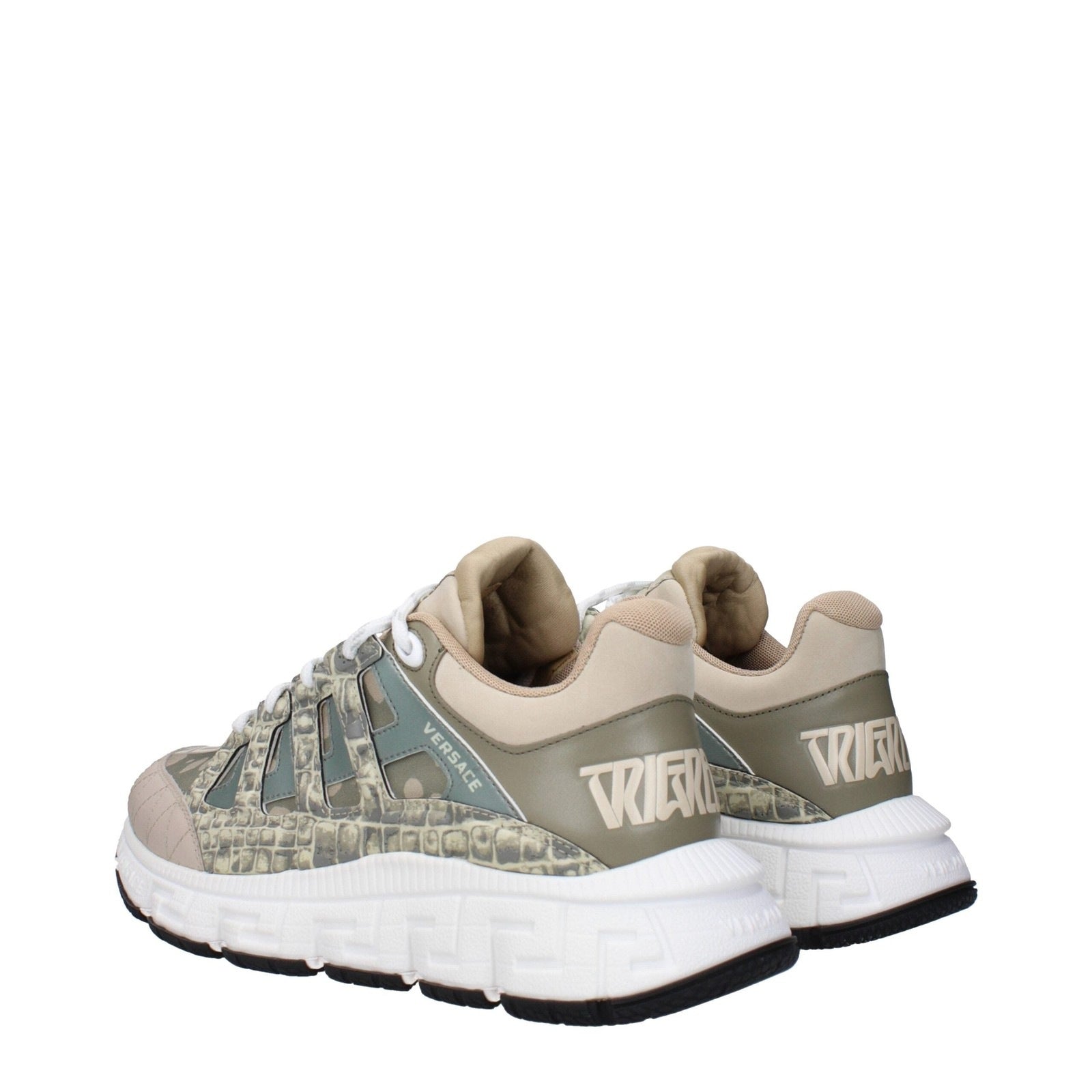 Versace Green Fabric Sneakers