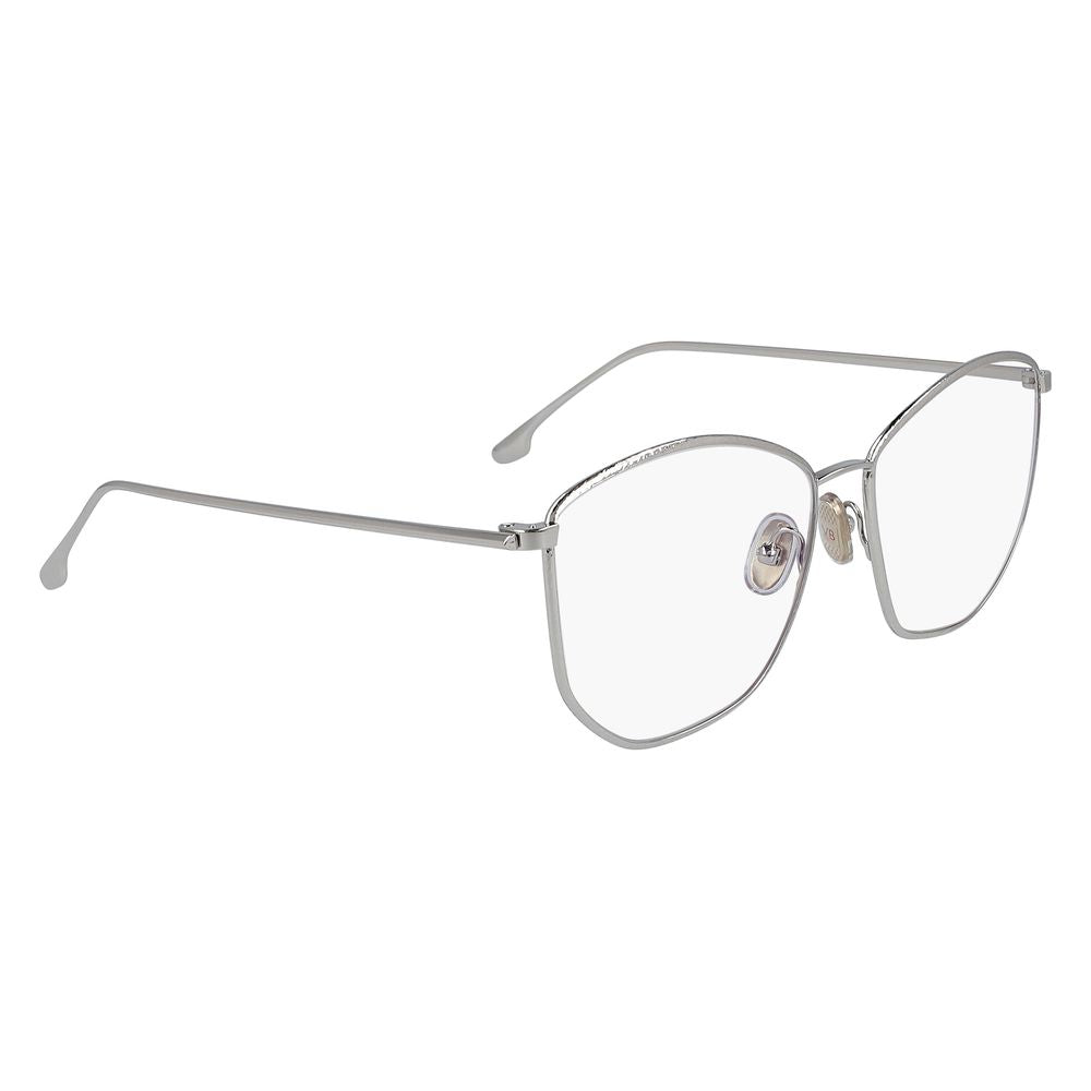 Victoria Beckham Gray Metal Glasses Frames