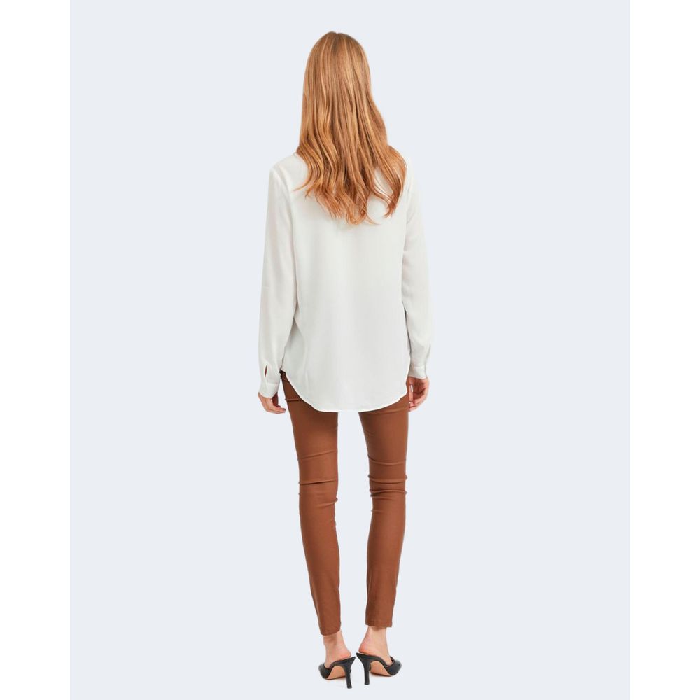 Vila Clothes White Polyester Sweater