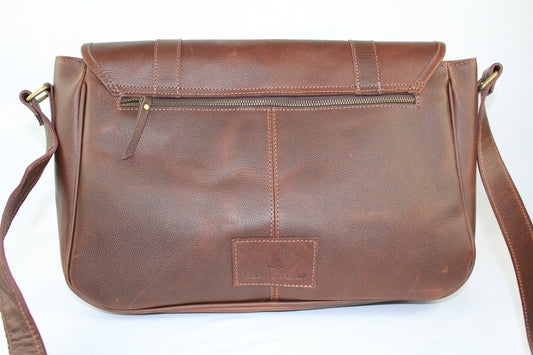 Vintage Handmade Leather Briefcase & Shoulder Bag