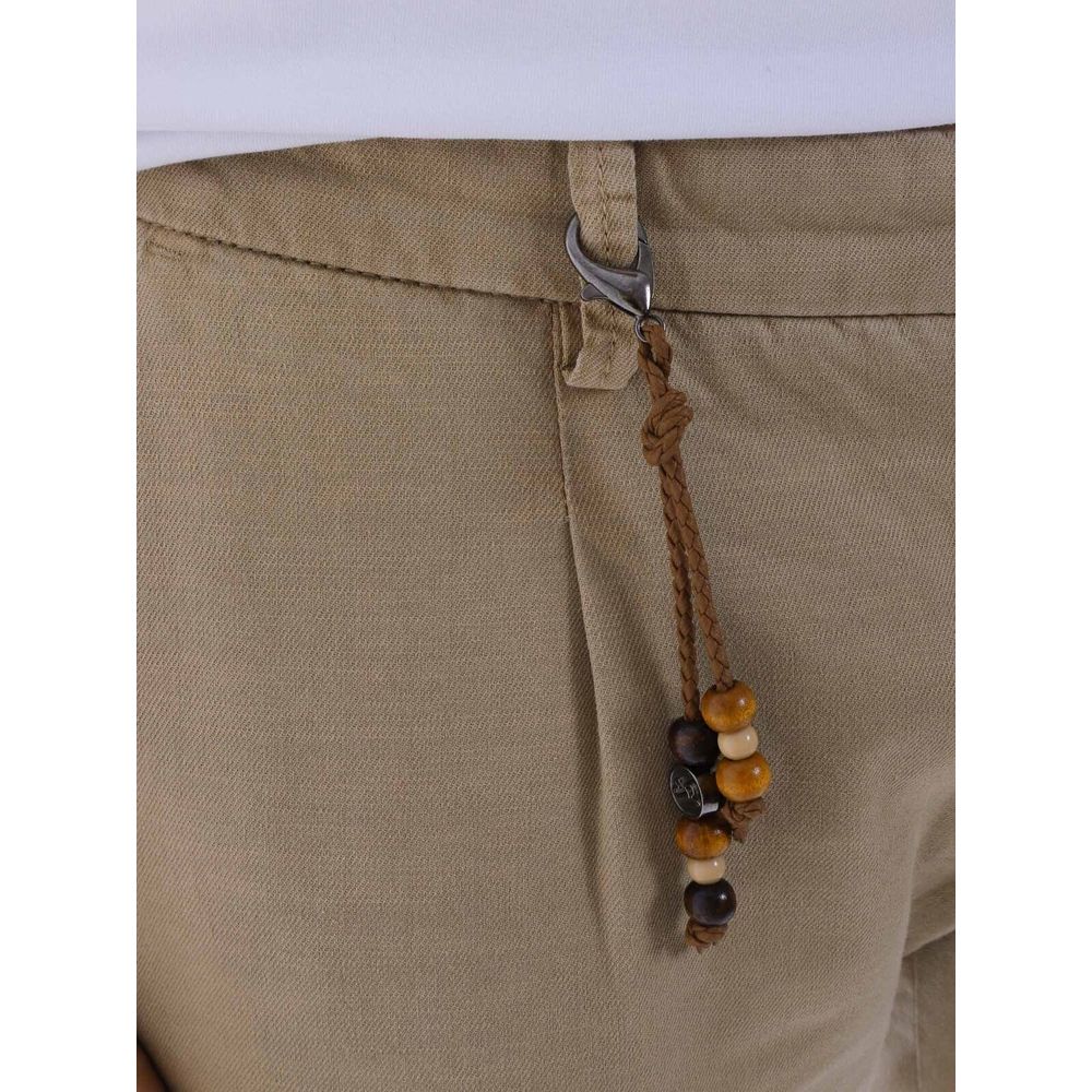 Yes Zee Chic Cotton Chino Trousers in Earthy Brown