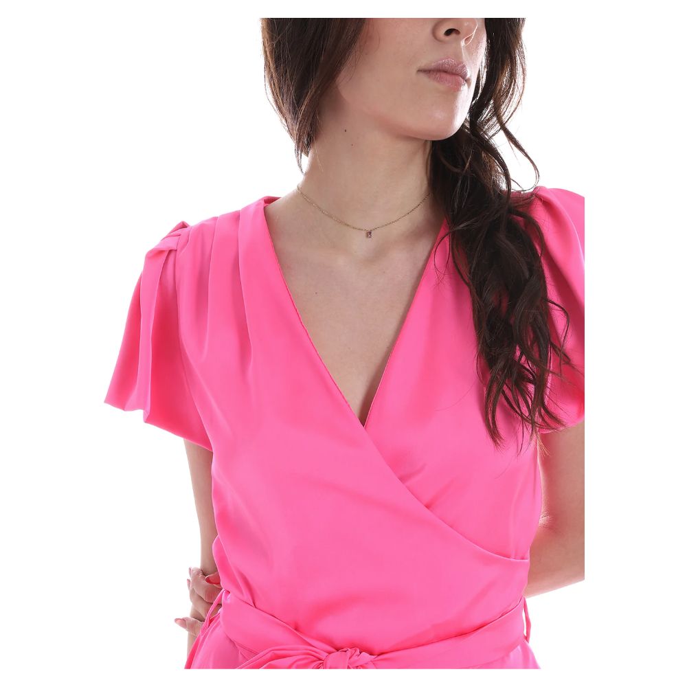 Yes Zee Chic Fuchsia Midi Dress with Belt Detail