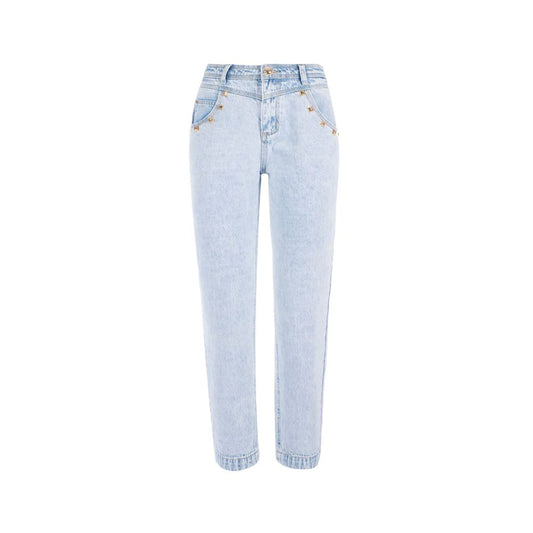 Yes Zee Light Blue Cotton Women Jeans