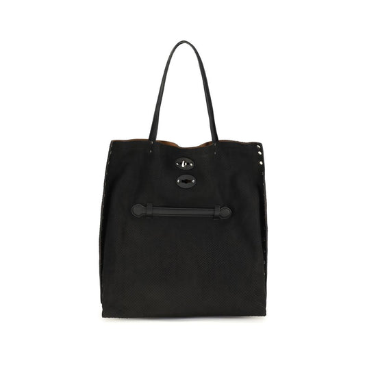 Zanellato Black Calf Leather Bos Taurus Handbag