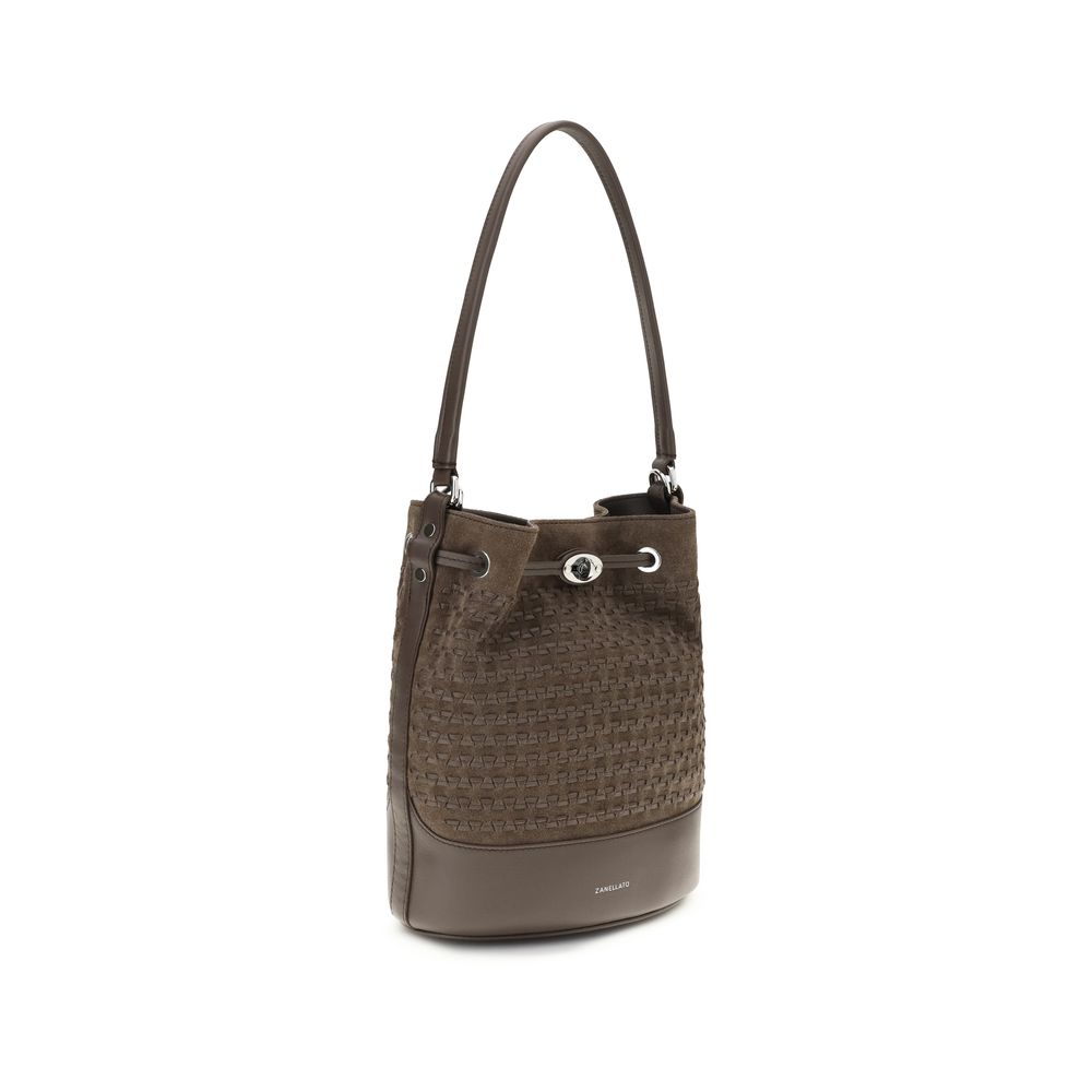 Zanellato Brown Calf Leather Bos Taurus Handbag