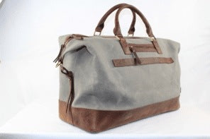 Vintage Handmade Grey Leather Messenger Bag