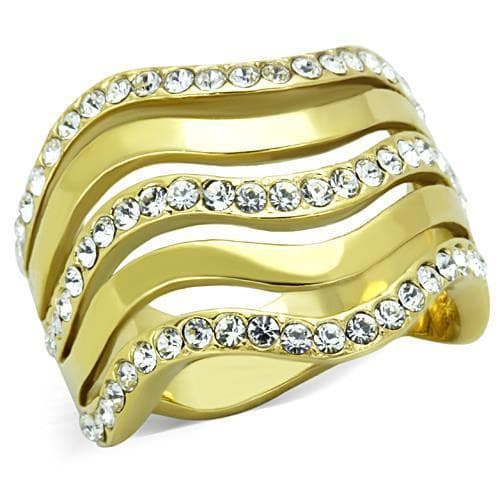 Women Stainless Steel Synthetic Crystal Rings.