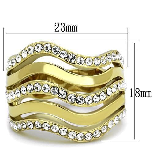 Women Stainless Steel Synthetic Crystal Rings.