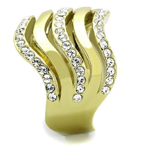 Women Stainless Steel Synthetic Crystal Rings.